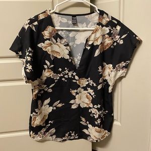 Floral Deep V Blouse
